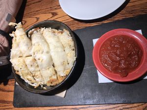 Vegan cheesey garlic bread at UNO Pizzeria in Bellingham