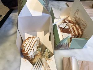 Lime meringue tart and Mille feuilles  at Ladurée - Lenox Hill in New York City