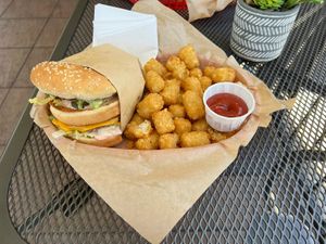 Big Guy and Tater Tots- Lunch of Champions  at Nice Burger - Costa Mesa in Costa Mesa