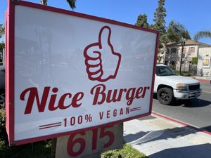 Sign  at Nice Burger - Costa Mesa in Costa Mesa