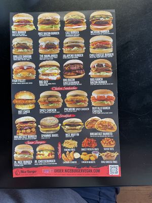 Menu  at Nice Burger - Costa Mesa in Costa Mesa