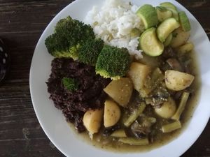 Setas con ejotes en salsa verde at Corazón de Hemp in Cabo San Lucas