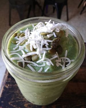 Piña-naca smoothie at Corazón de Hemp in Cabo San Lucas
