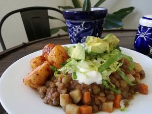 Lentil picadillo at Corazón de Hemp in Cabo San Lucas