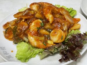 Vegan Shrimp chili  at Banwarou in Yokohama