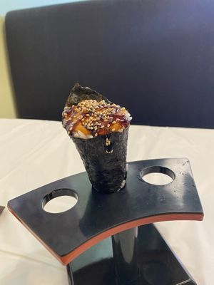 Spicy tuna hand roll  - 6.95 at Chef Kenny's Asian Vegan Cuisine in Houston