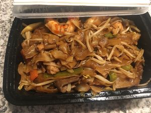 House chow fun noodle — yum! at Chef Kenny's Asian Vegan Cuisine in Houston