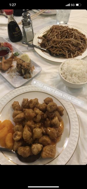 Orange chicken   at Chef Kenny's Asian Vegan Cuisine in Houston