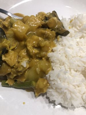 Yummy curry chick’n at Chef Kenny's Asian Vegan Cuisine in Houston