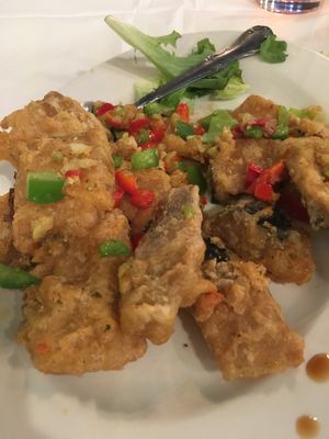 Vegan salt and pepper fish at Chef Kenny's Asian Vegan Cuisine in Houston