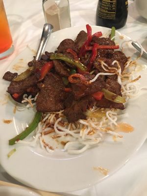 Vegan Mongolian beef at Chef Kenny's Asian Vegan Cuisine in Houston