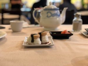 Mushroom nigiri at Chef Kenny's Asian Vegan Cuisine in Houston