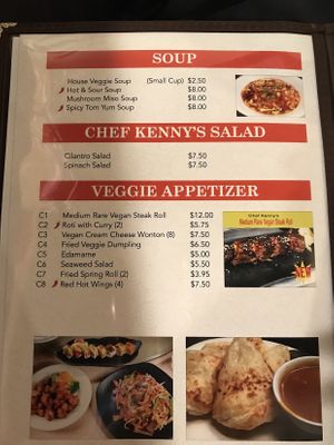 Menu at Chef Kenny's Asian Vegan Cuisine in Houston
