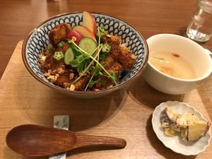 Soy cutlet bowl  at Cafe Ren - Sakyo in Kyoto