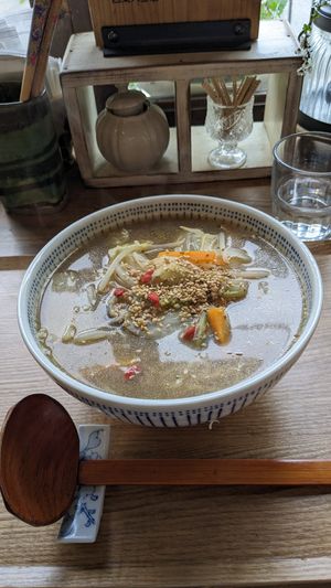 🍜 Yakuzen Ramen (Miso + Ramen) - (1300¥ | 8.4$) at Cafe Ren - Sakyo in Kyoto