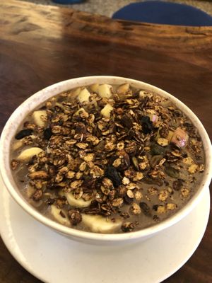 Vegan choc smoothie bowl  at Hope Cafe in Pondicherry