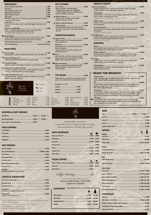 Menu at 7g Roaster in Vila Nova De Gaia