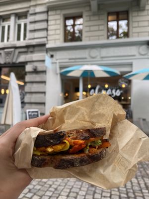 Veggie soup and sandwich option🤩so fresh and delicious  at Al Paso in Zurich