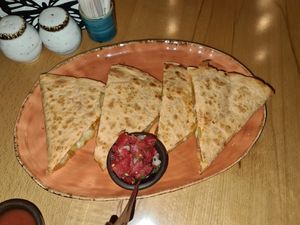 Veggie quesadillas at Los Pueblos in Yerevan