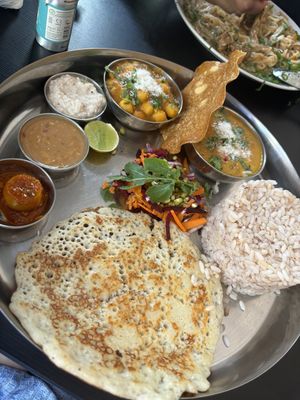Vegan thali (ask for no curd)   at Bibhitaki in Palolem