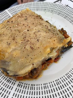 Vegan moussaka  at Tis Mammis Sou in Rhodes