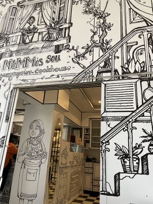 The restaurant  at Tis Mammis Sou in Rhodes