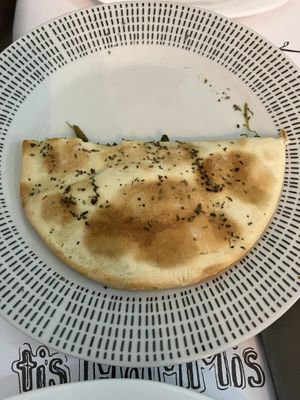 Spinach flatbread  at Tis Mammis Sou in Rhodes