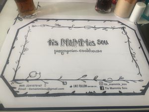 Place setting  at Tis Mammis Sou in Rhodes