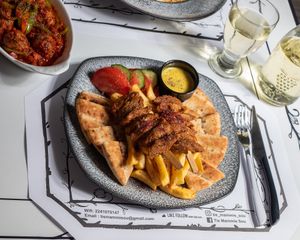 Vegan souvlaki  at Tis Mammis Sou in Rhodes