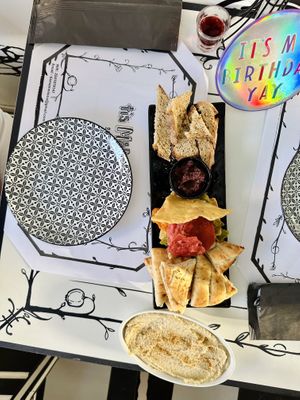 Hummus and Pita   at Tis Mammis Sou in Rhodes