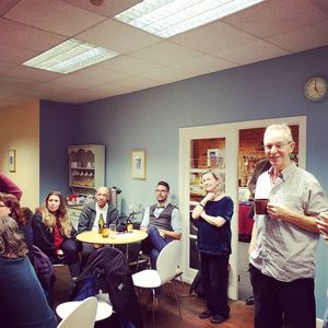 Happy customers relaxing and enjoying the cafe and activities at Jamyang Buddhist Centre. at The Happy Yak Cafe in Leeds
