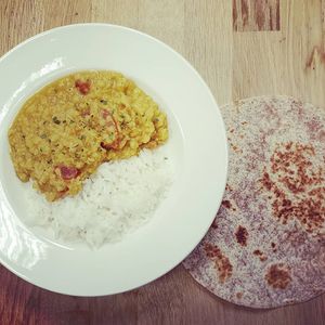 Rice, Dhal and Chapatti - Yummy ! at The Happy Yak Cafe in Leeds