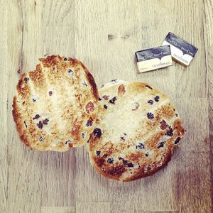 Lovely toasted fruit Teacake with butter at The Happy Yak Cafe in Leeds