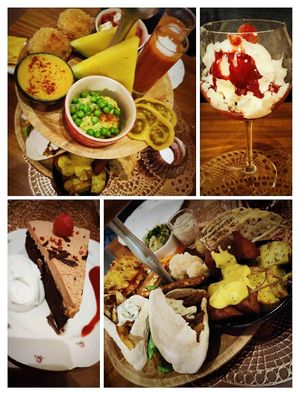 Étagère voor 2. Eton mess en een chocolade taart at Atelier Flori in Bruges