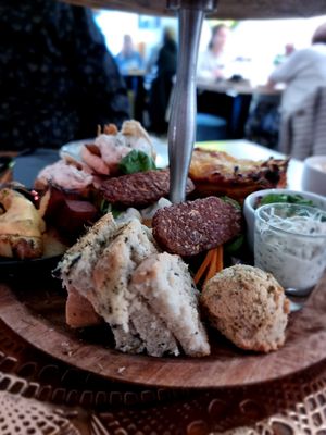 Part of tapas etagere at Atelier Flori in Bruges