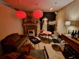 Lounge area at the back (Dec 2023) at Atelier Flori in Bruges