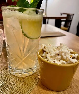 February 2026:
Whiteflag Mule €10
Gingerbeer - wodka - lemon juice at Atelier Flori in Bruges
