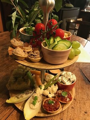 Our vegan platter, fresh and homemade cheese at Atelier Flori in Bruges