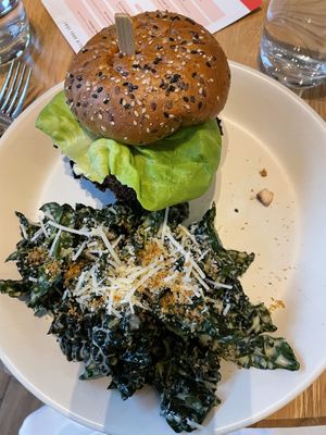 Double vegan burger  at True Food Kitchen in New Orleans
