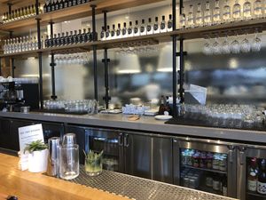 Behind the bar at True Food Kitchen in New Orleans