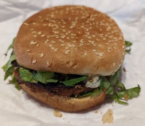 Caesar Salad Burger at DC Vegetarian in Portland