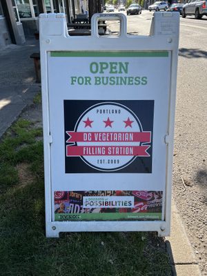 Filling station for what?! Oh, I gotcha...  at DC Vegetarian in Portland