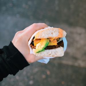 #2 Sausage (not)egg and cheese at DC Vegetarian in Portland