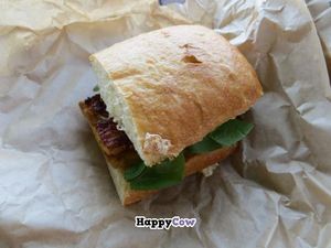 Vegan breakfast sandwich....best ever!!  Take it down to the waterfront and eat. at DC Vegetarian in Portland