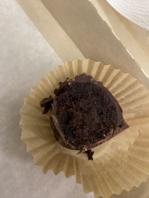 Contents of chocolate truffle ball  at Askatu in Seattle