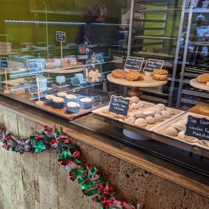 Display case: cookies & cupcakes at Askatu in Seattle