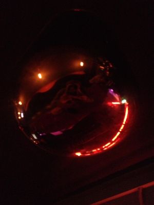 Copper lamps at Vyb Bar in Barcelona