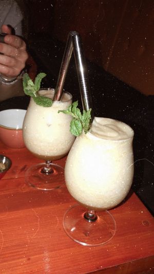 Piñas coladas!  at Vyb Bar in Barcelona