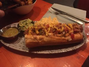 Hot dog at Vyb Bar in Barcelona