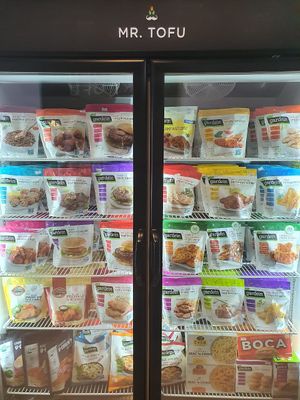 Many Gardein brand products such as Meatballs, Tenders, Chicken wings, Burguer patties at Mr. Tofu in Queretaro